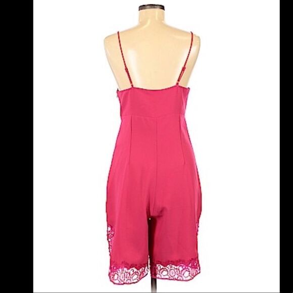 NEW Maje Paris Isadora Fuschia Bloomers Chemise Barbiecore Lace Trim Romper XS/0 - Picture 4 of 11